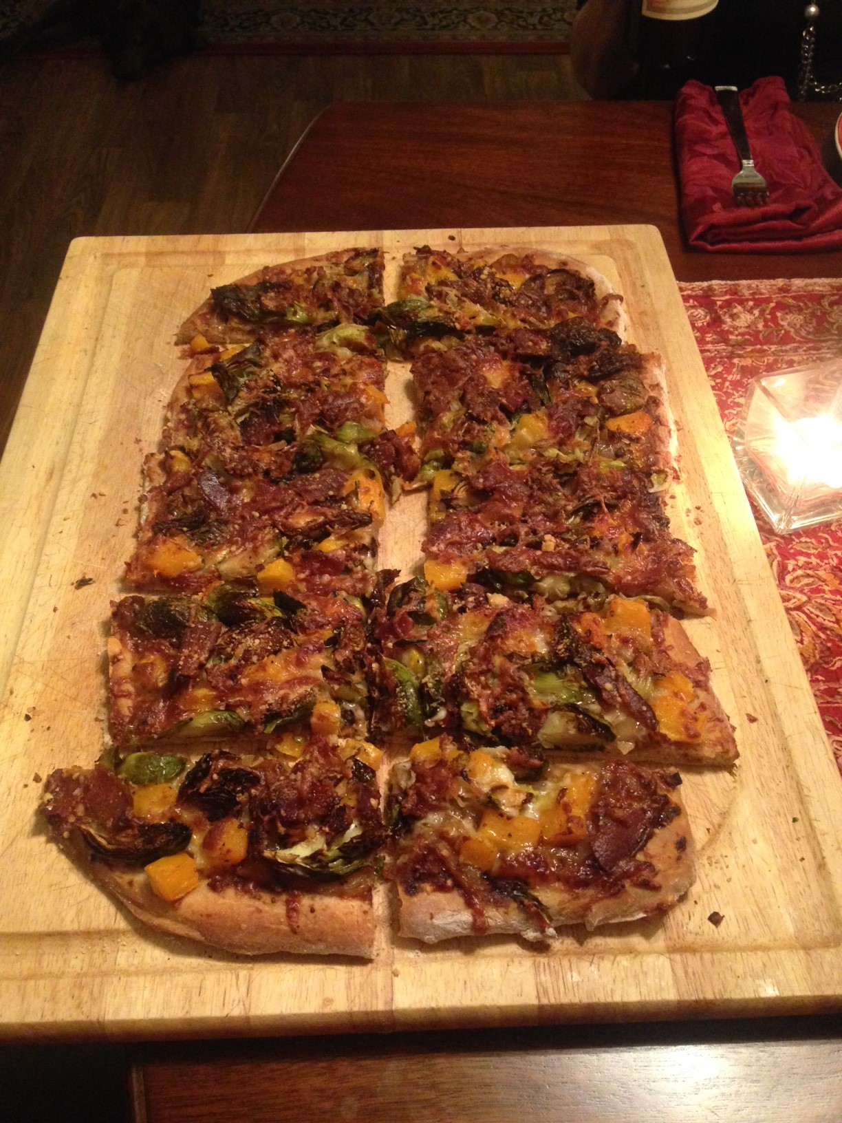 Butternut Brussels Bacon Pizza 2