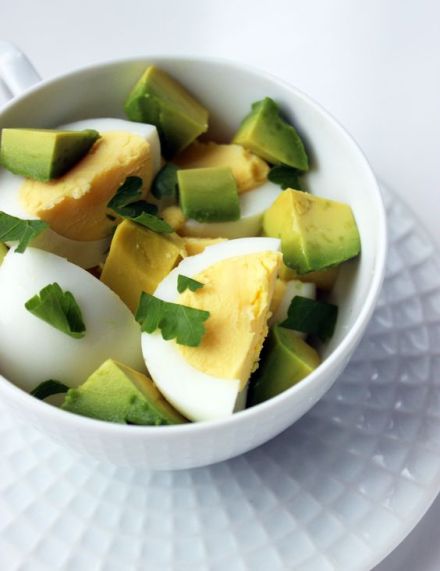 hardboiled eggs and avocado
